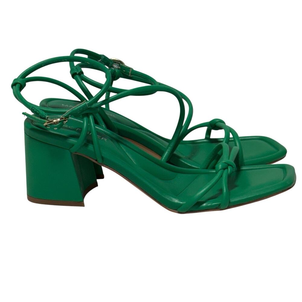 NEW Marc Fisher Sandals Gurion Size 6.5M GREEN Knotted Strappy Block Heel - Picture 4 of 11